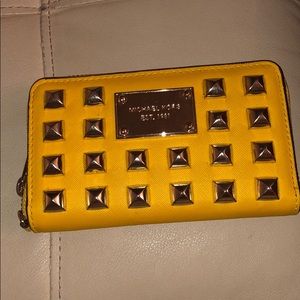 Michael Kors Yellow studded wallet